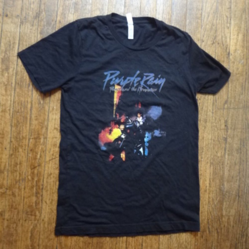 Prince Purple Rain Black T Shirt Small S